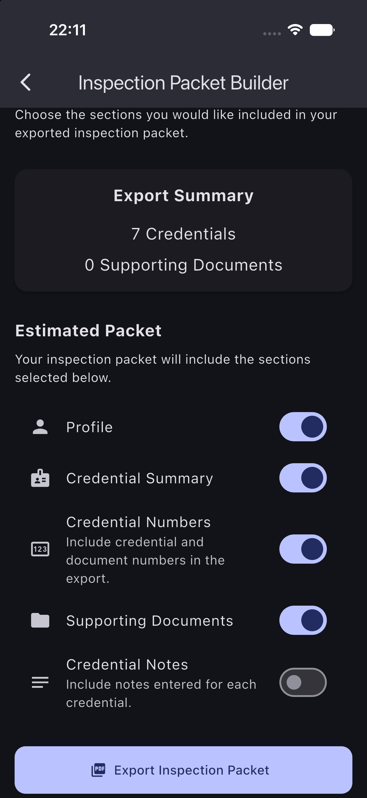 Inspection Packet Builder